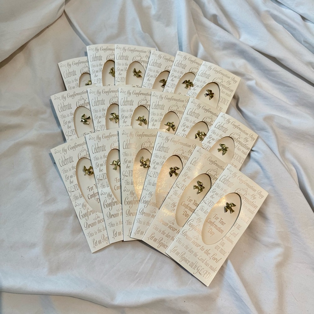 🕊️ Lot 18 Confirmation lapel pins gold dove NWT NIP Catholic rite solid vintage